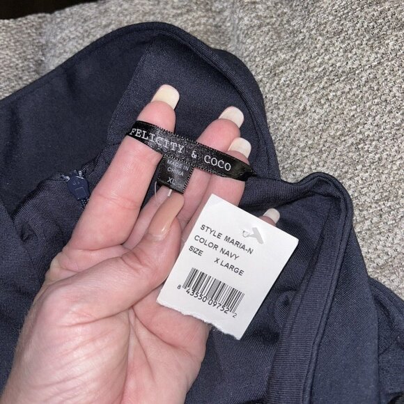 Felicity & Coco Jenny Navy Blue Sleeveless High Neck Halter Bodycon Dress XL - Picture 8 of 11